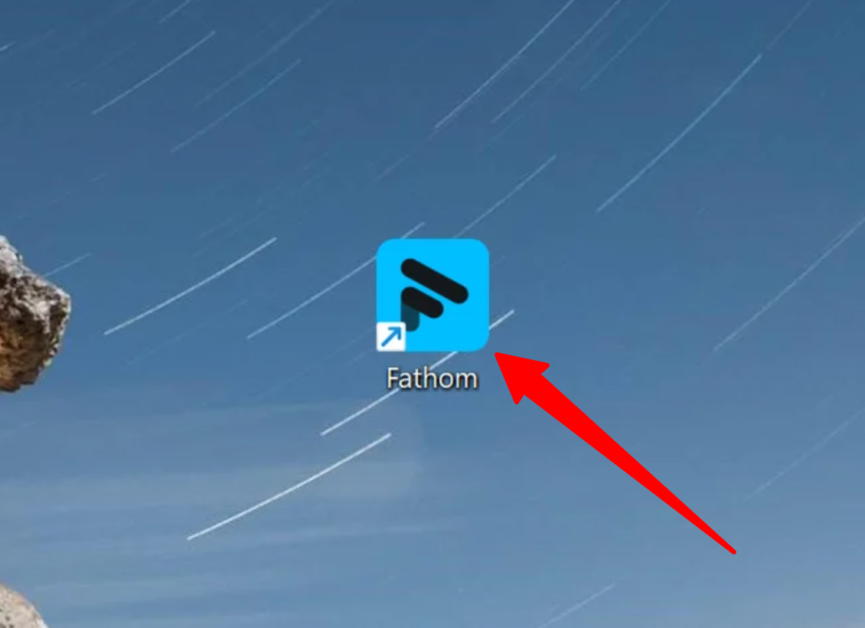 The Fathom icon on a desktop.