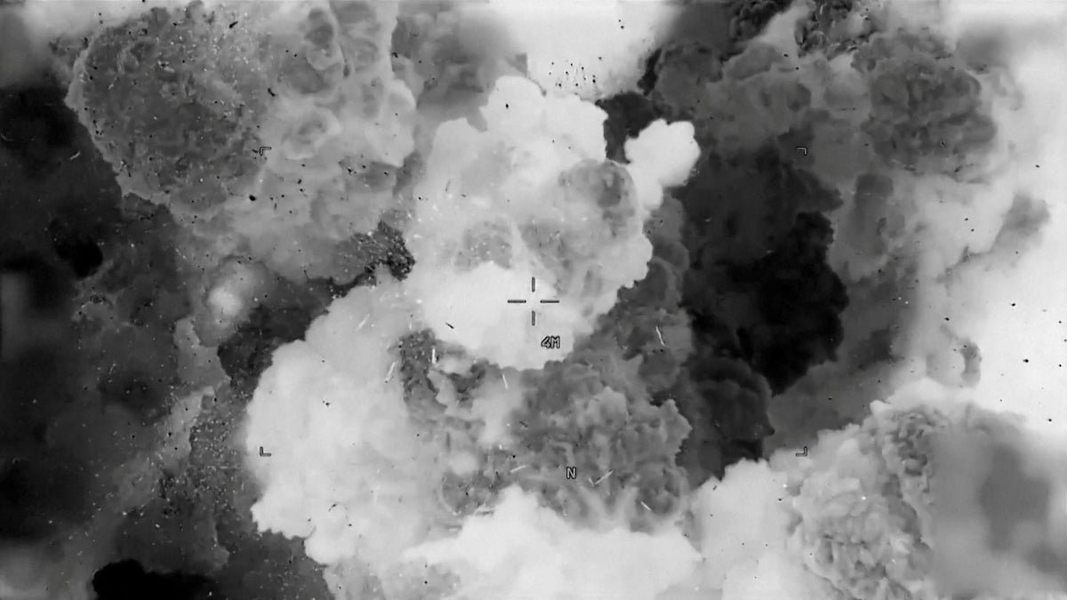 The smoke that was seen after us beaten in the Houthi position