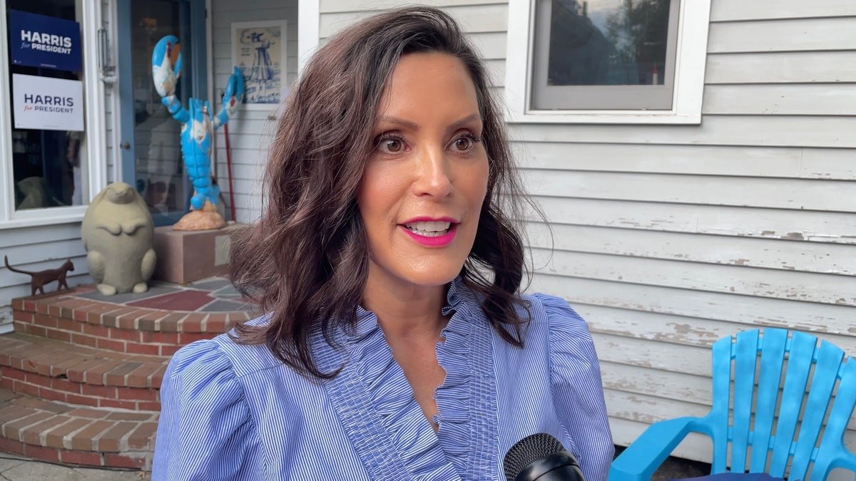 The governor of Michigan Grechen, who is a democratic, is a limited term. Whitmer was seen standing in the Fox News Digital interview, on July 25, 2024, in Durham, New Hampshire.
