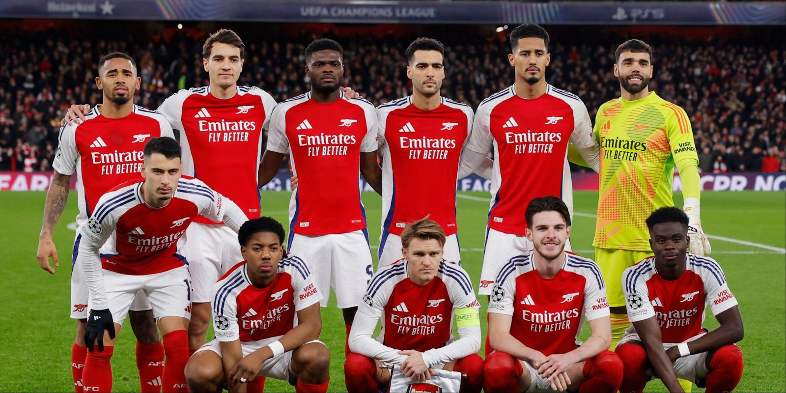 Arsenal-Lewis-Skelly-Raya-Saka-Merino-Rice-Partey-Kiwior-SALIBA-Martinelli-Jesus