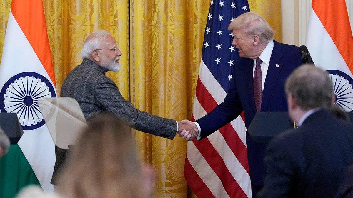 President Donald Trump meets Indian Prime Minister Moody