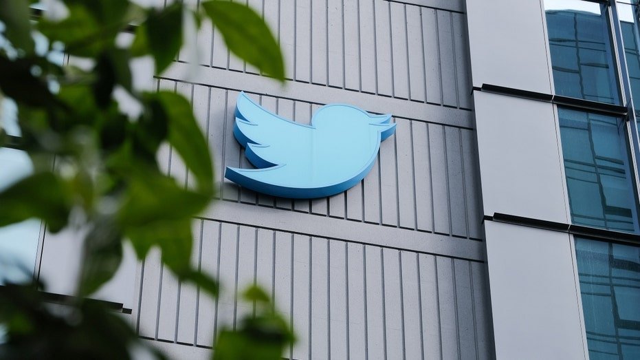 Twitter logo on the previous headquarters of the platform