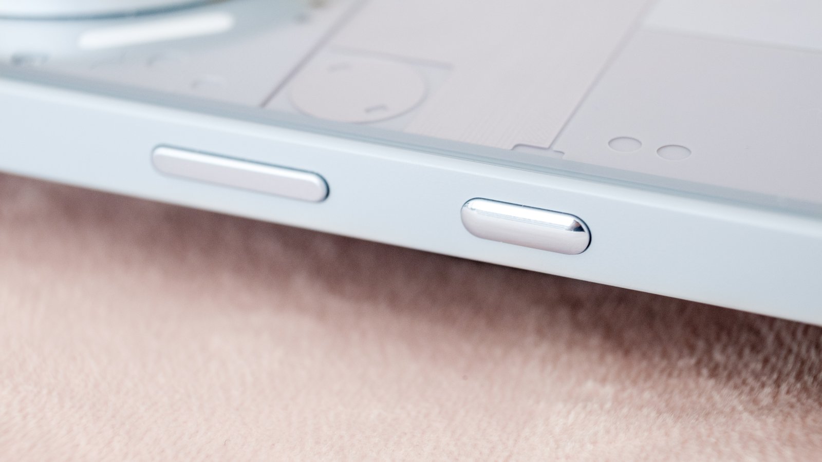 A closeup of the Nothing Phone 3a Pro's Essential key. 