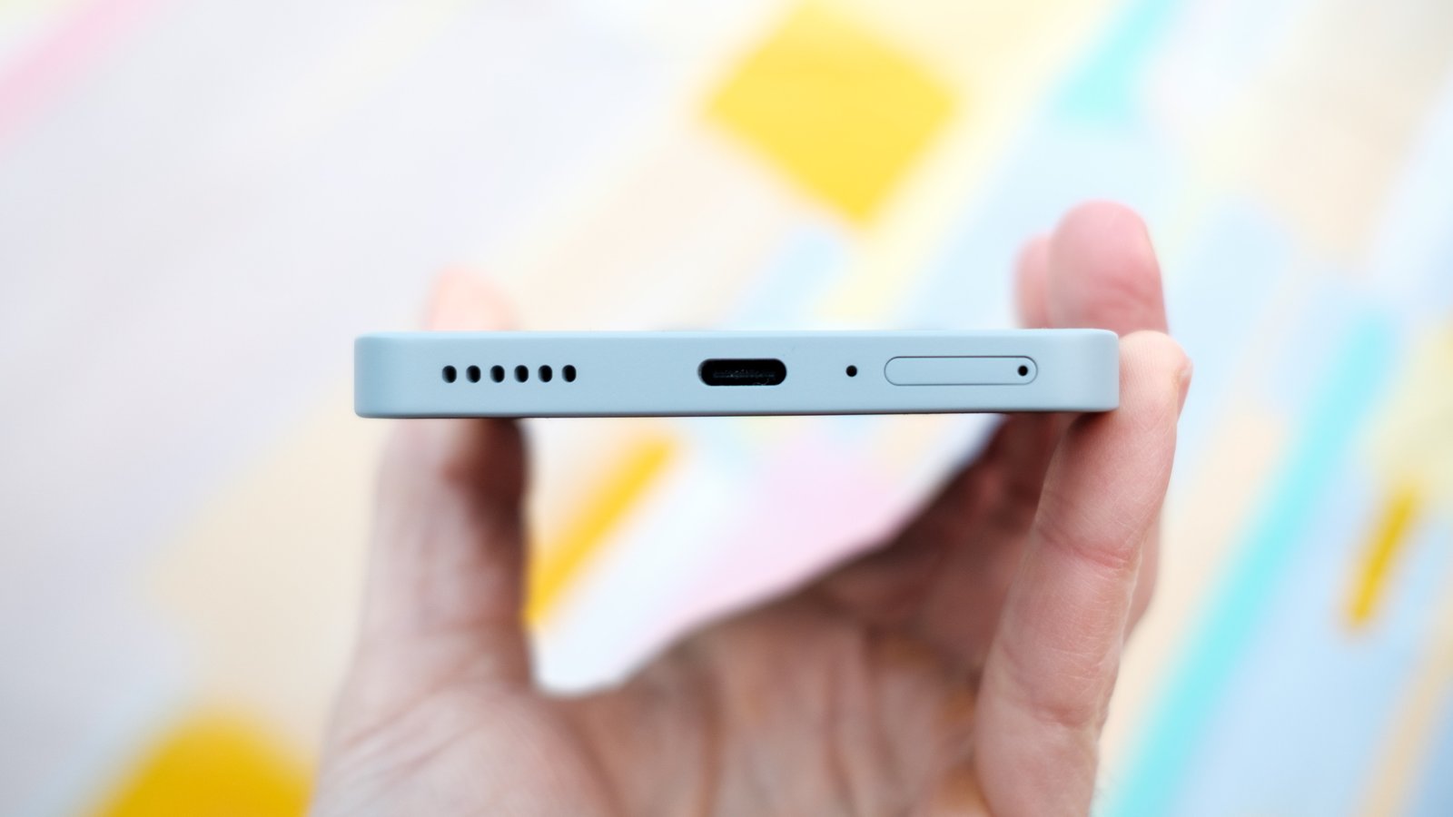 A closeup of the Nothing Phone 3a Pro's USB-C port