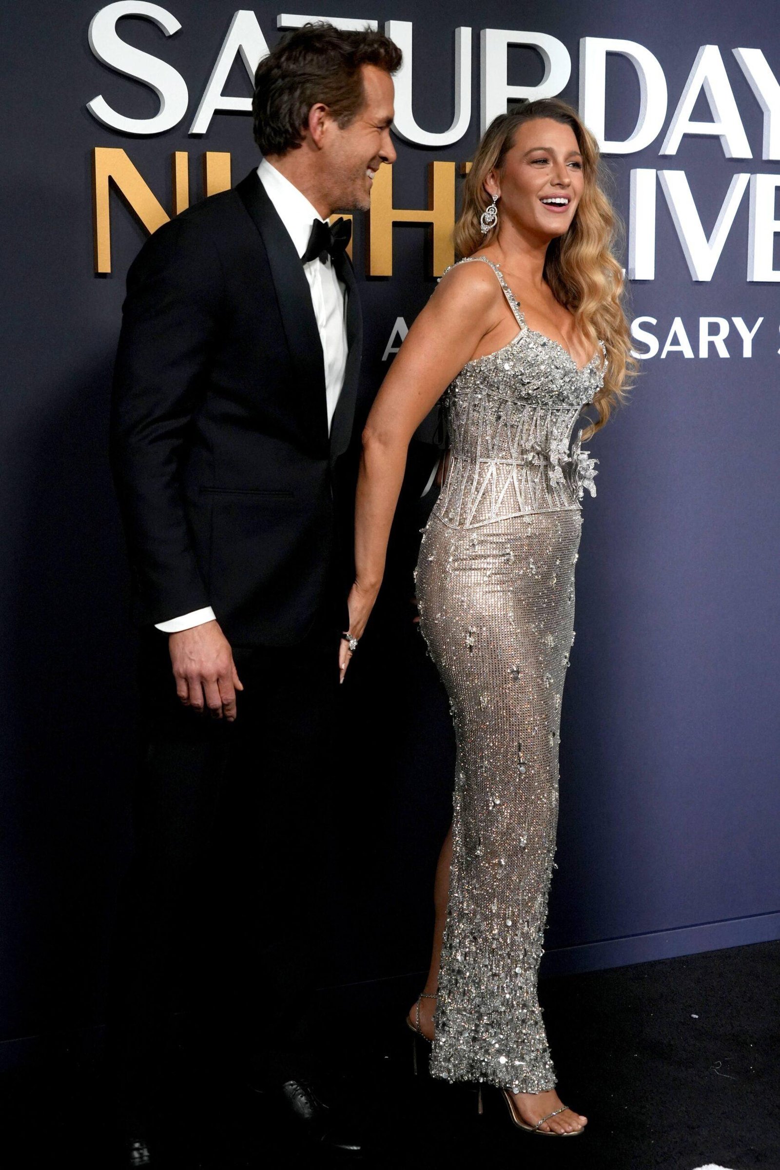 Ryan Reynolds and Blake Levli at SNL 50