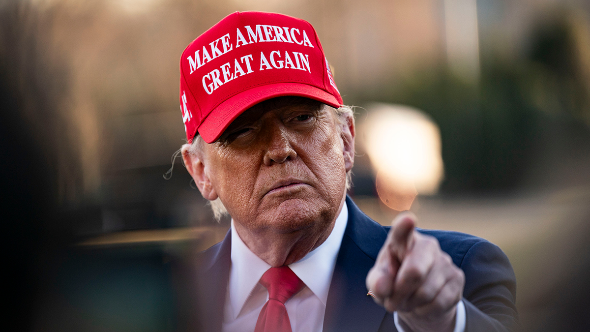 Trump at the Maga Red Cat, a close shot