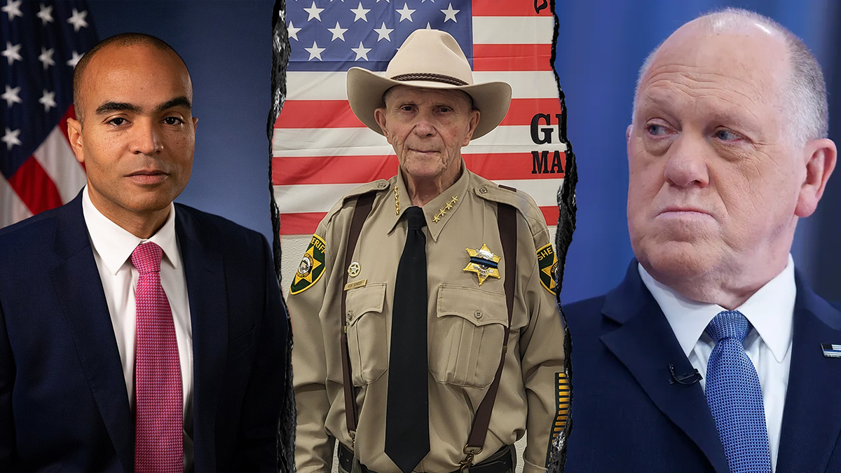 Divided Image: Tom Human on the right, Washington State, Left; Sherif Bob Sunger, Center