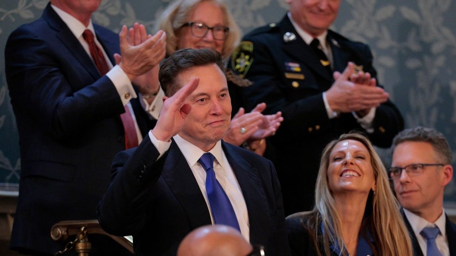 Elon Musk during the speech of <a href=