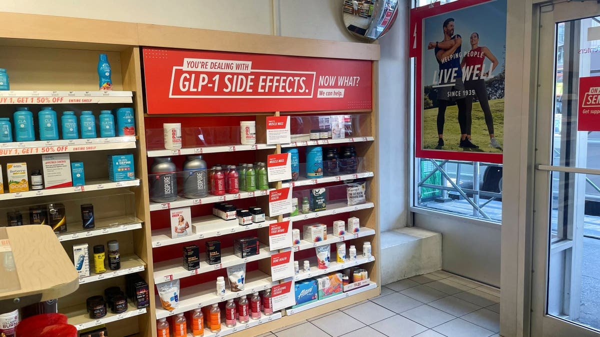 The view of the GNC store that offers products for people who take GLP-1S