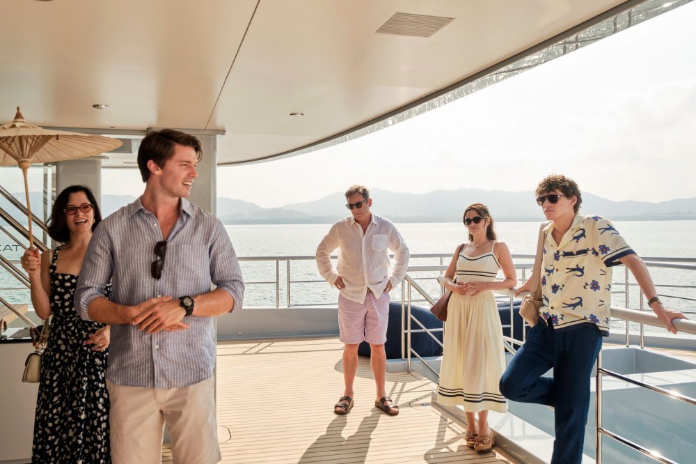 Parker Bossi, Patrick Schwarzenegger, Jason Ishaq, Sarah Catherine Hook, Sam Nevola White Lotus