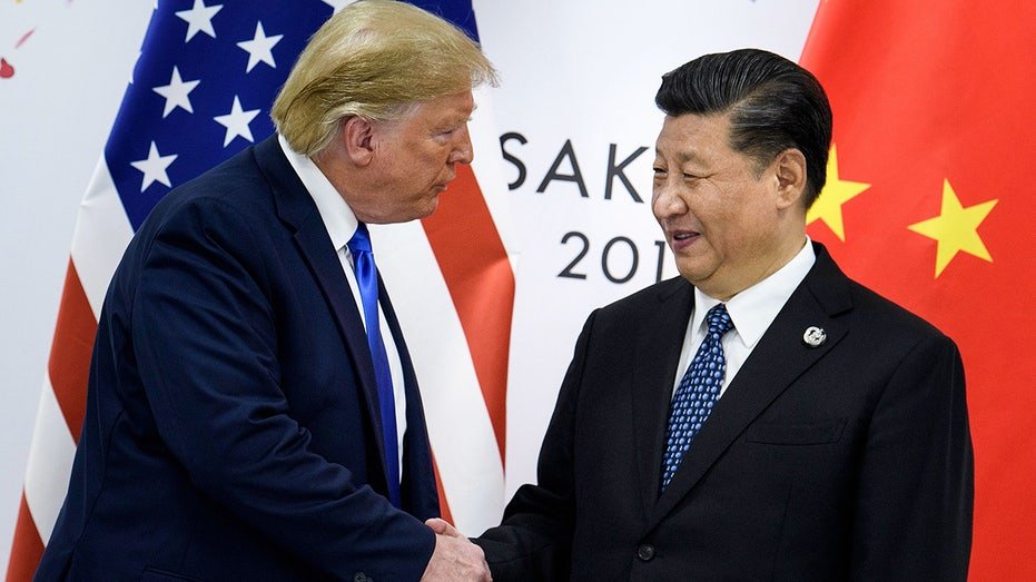 The eleventh China Jinping and President Donald Trump shakes hands