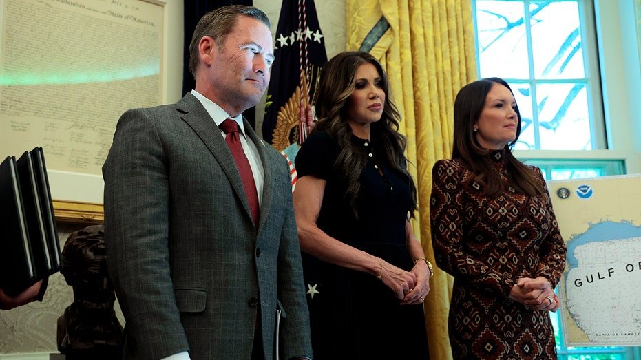 US National Security Adviser Michael Waltz, Internal Security Secretary Christie Nayyu and Minister of Agriculture Brooke Rollins