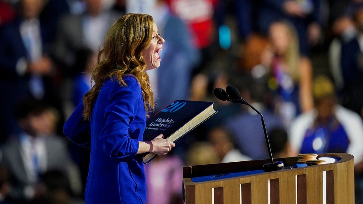 Malry McMuoro, a member of the Senate, talks about Michigan State, during the first day of the Democratic National Congress