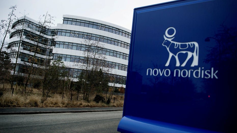 The Novo Nordisk logo was seen in Bagsvaerd outside Copenhagen