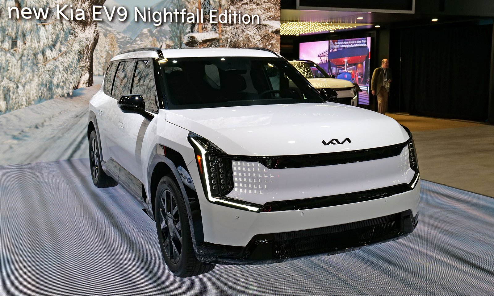 The new EV9 Nightfall Edition features black touches across the entire car, including the interior.