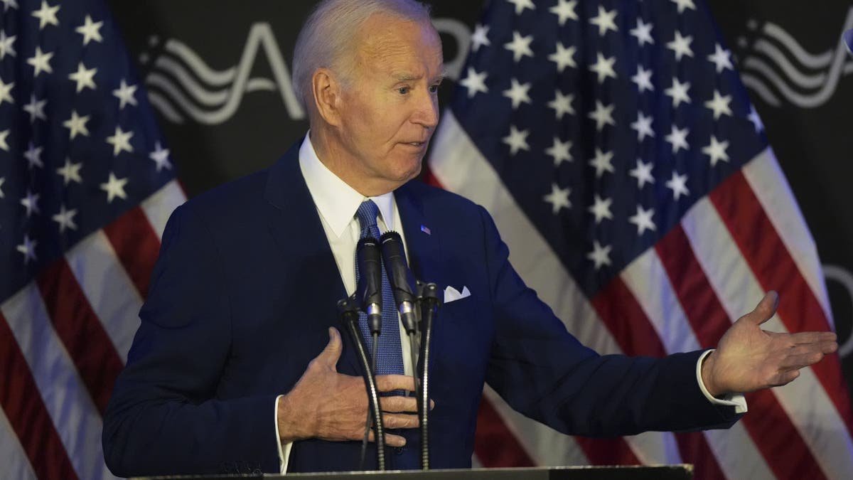 Former President Joe Biden delivers a speech in defenders, advisers and actors at the Disabled Conference in Chicago on April 15, 2025.