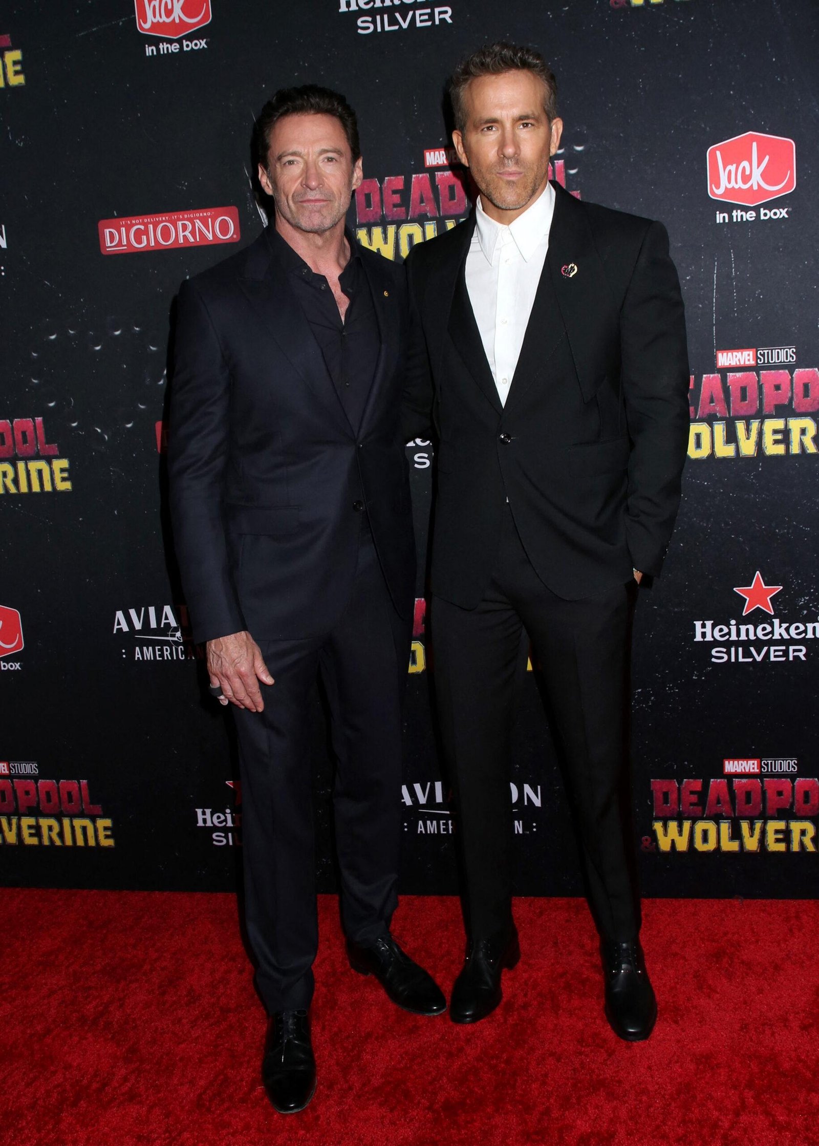 Ryan Reynolds and Hugh Jackman at Marvel Studios' Deadpool
