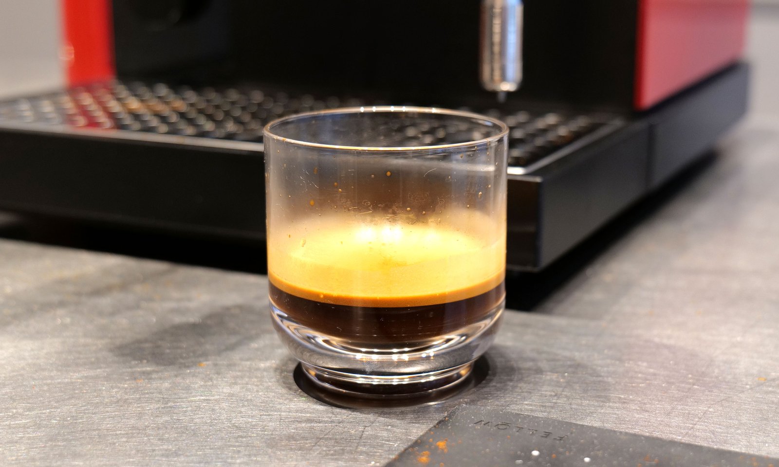 A cup of espresso made by the Espesso 1 series.
