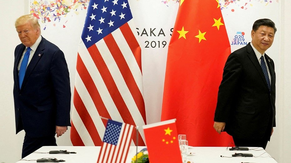 President Donald Trump and Chinese President Xi Jinping is in two directions