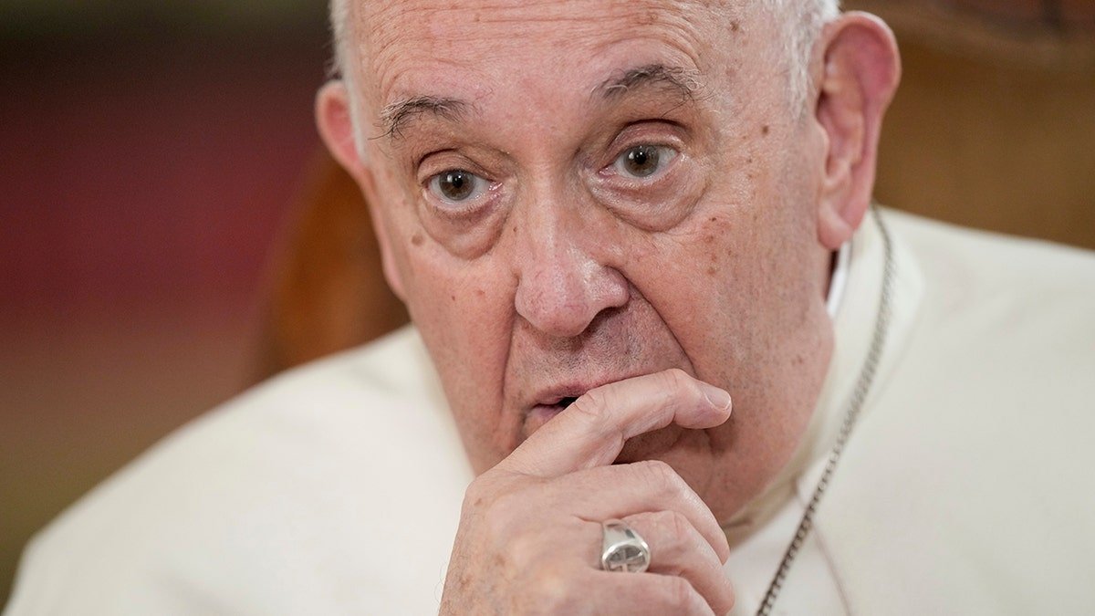 Pope Francis sits for an interview