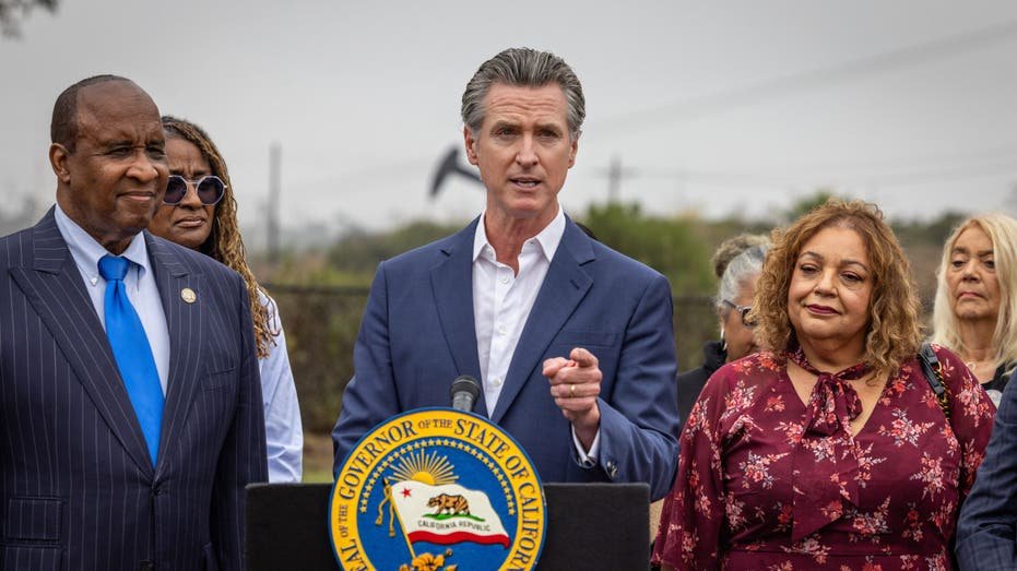 Newsom at the press conference