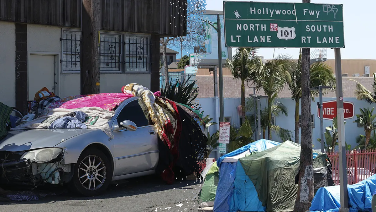 Holding camp scenes in southern California