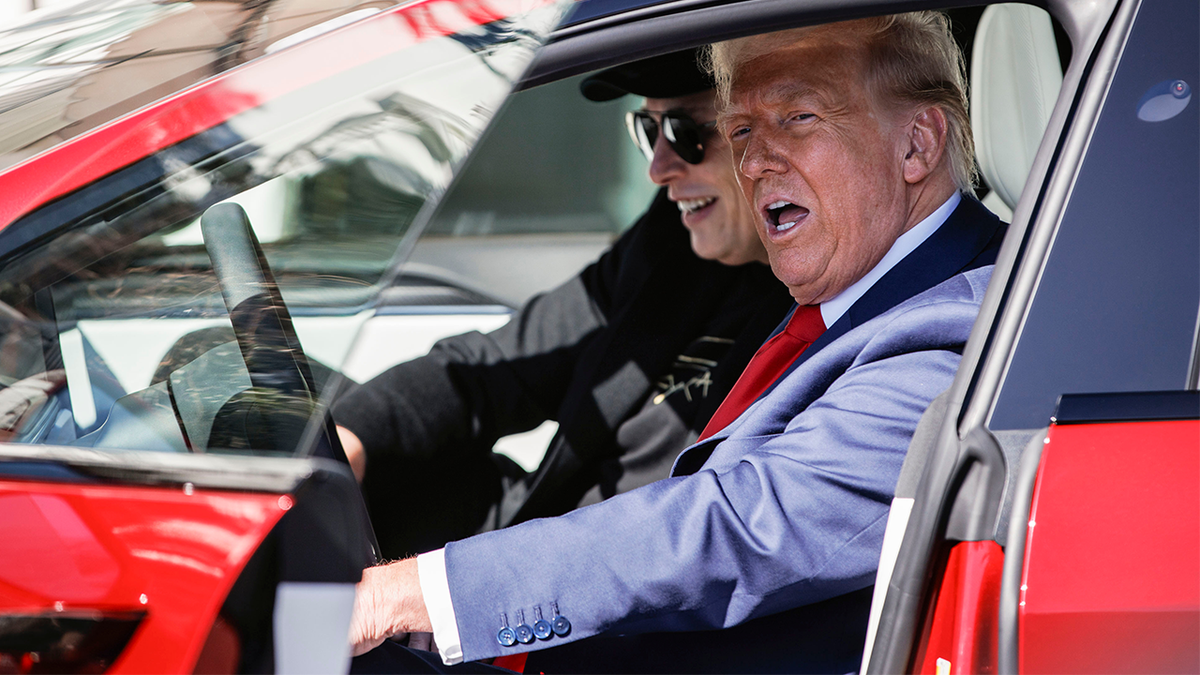 Donald Trump and Elon Musk in Tesla
