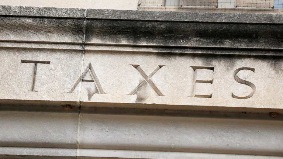 Word "Taxes" In the building of the Tax Authority headquarters