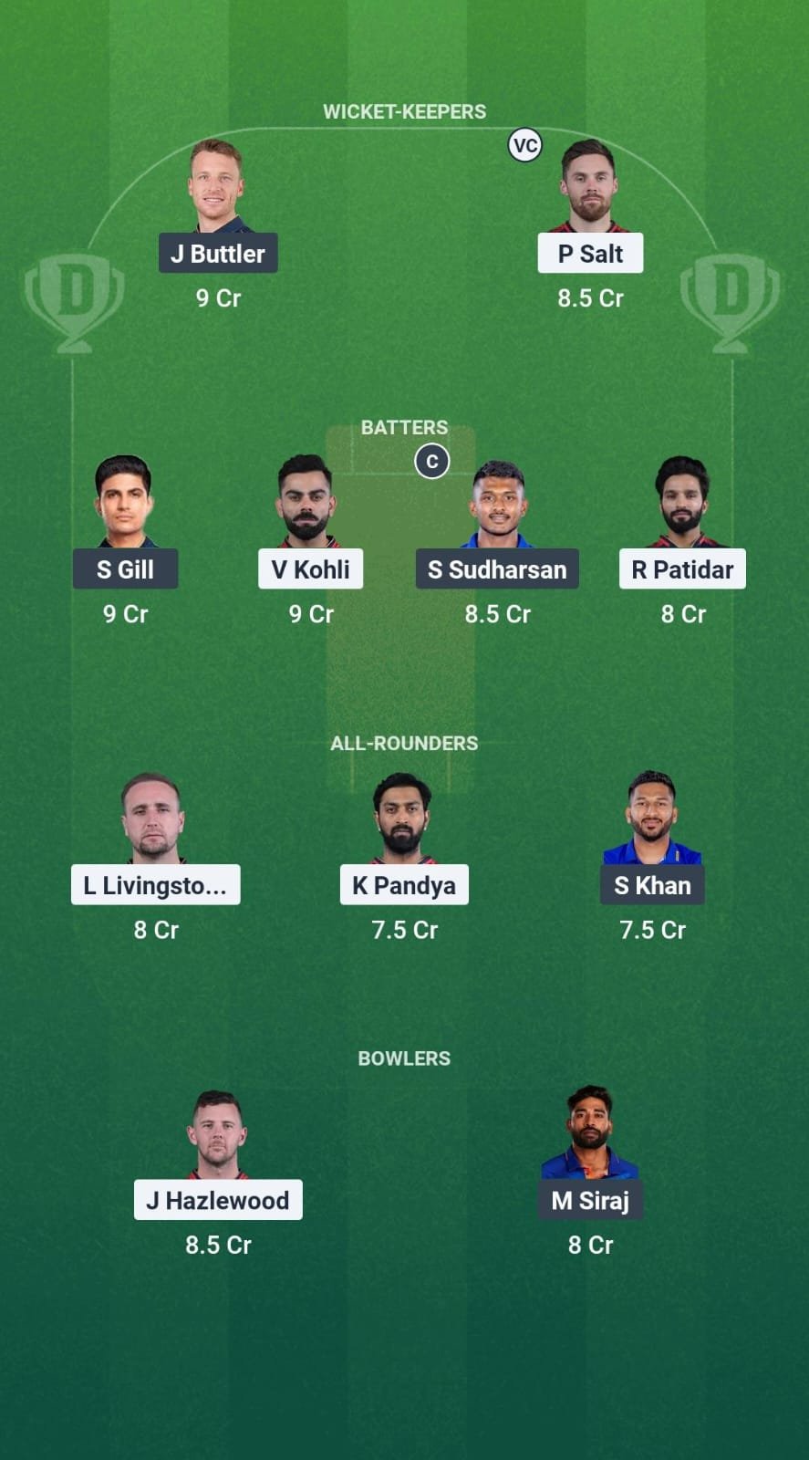1000635271 Royal challenens bengaluru vs gujarat Titans Dream11 Fadiness Fad