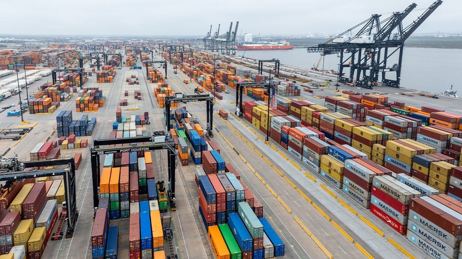 Shipping containers in the port