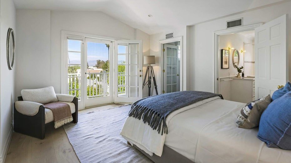 One of the bedrooms features an outdoor balcony.