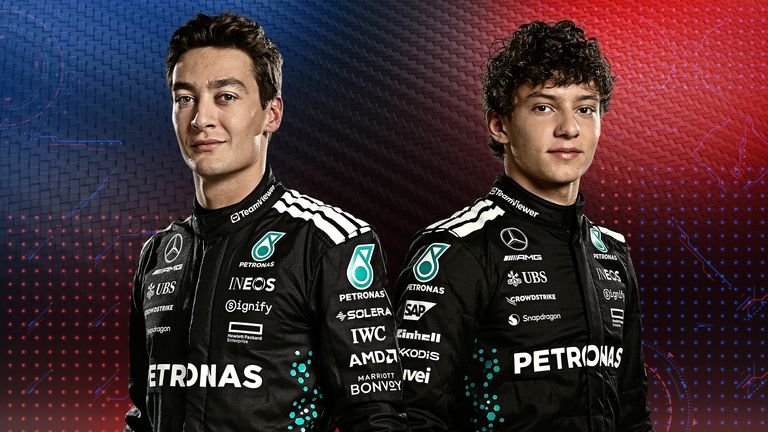 George Russell and Kimi Antonelle