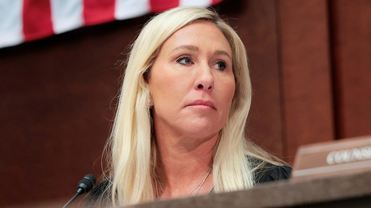 Representative Margori Taylor Green in a hearing in <a href=