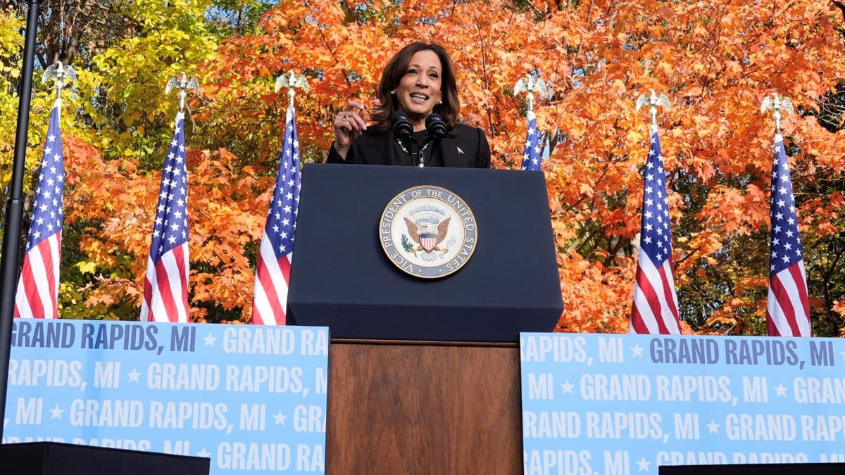 Kamala Harris at an event in a campaign in Michigan