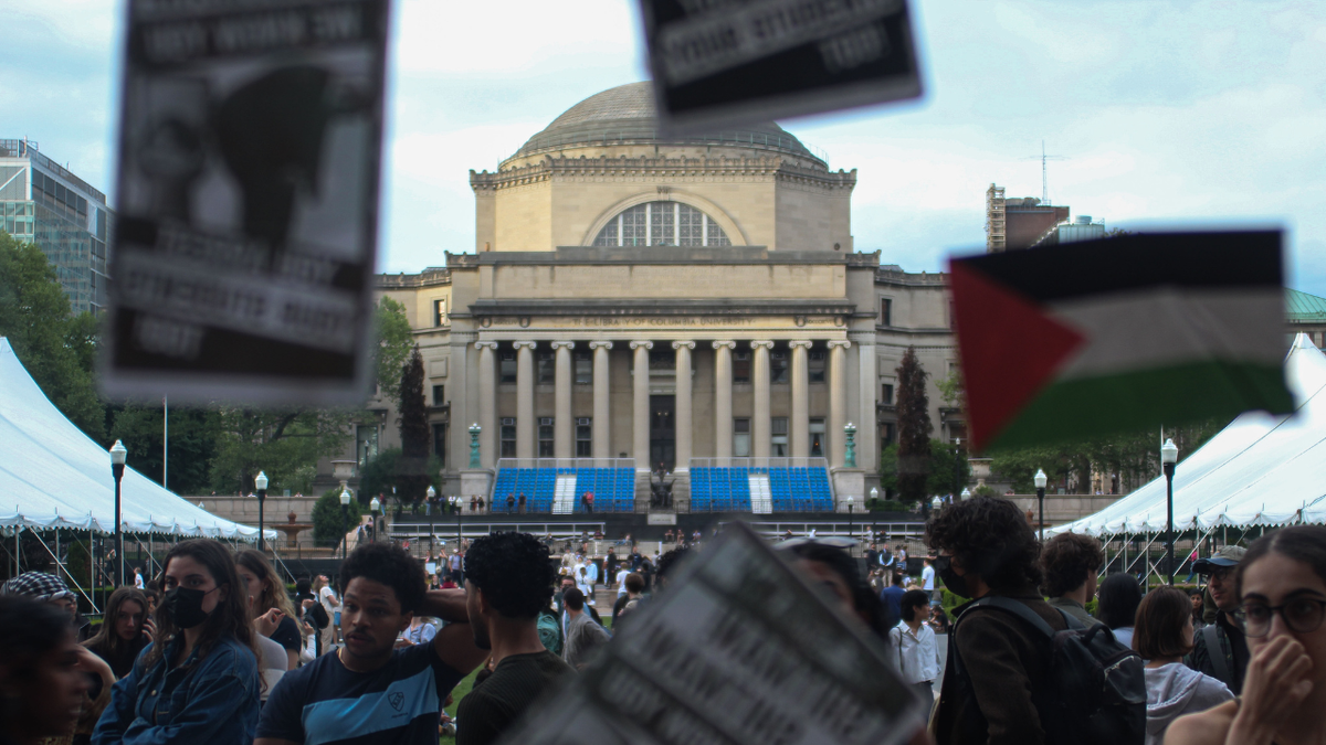 The scene of protest at Columbia University