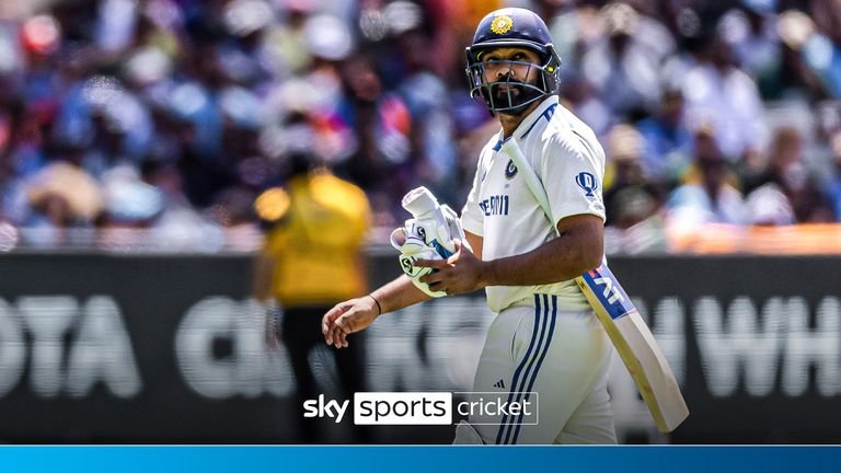 Rohit Sharma of India runs after the exit during the fifth day of the NRMA Boxing Insurance match at Border Gavaskar Trophy between Australia and India at Melbourne Cricket Ground