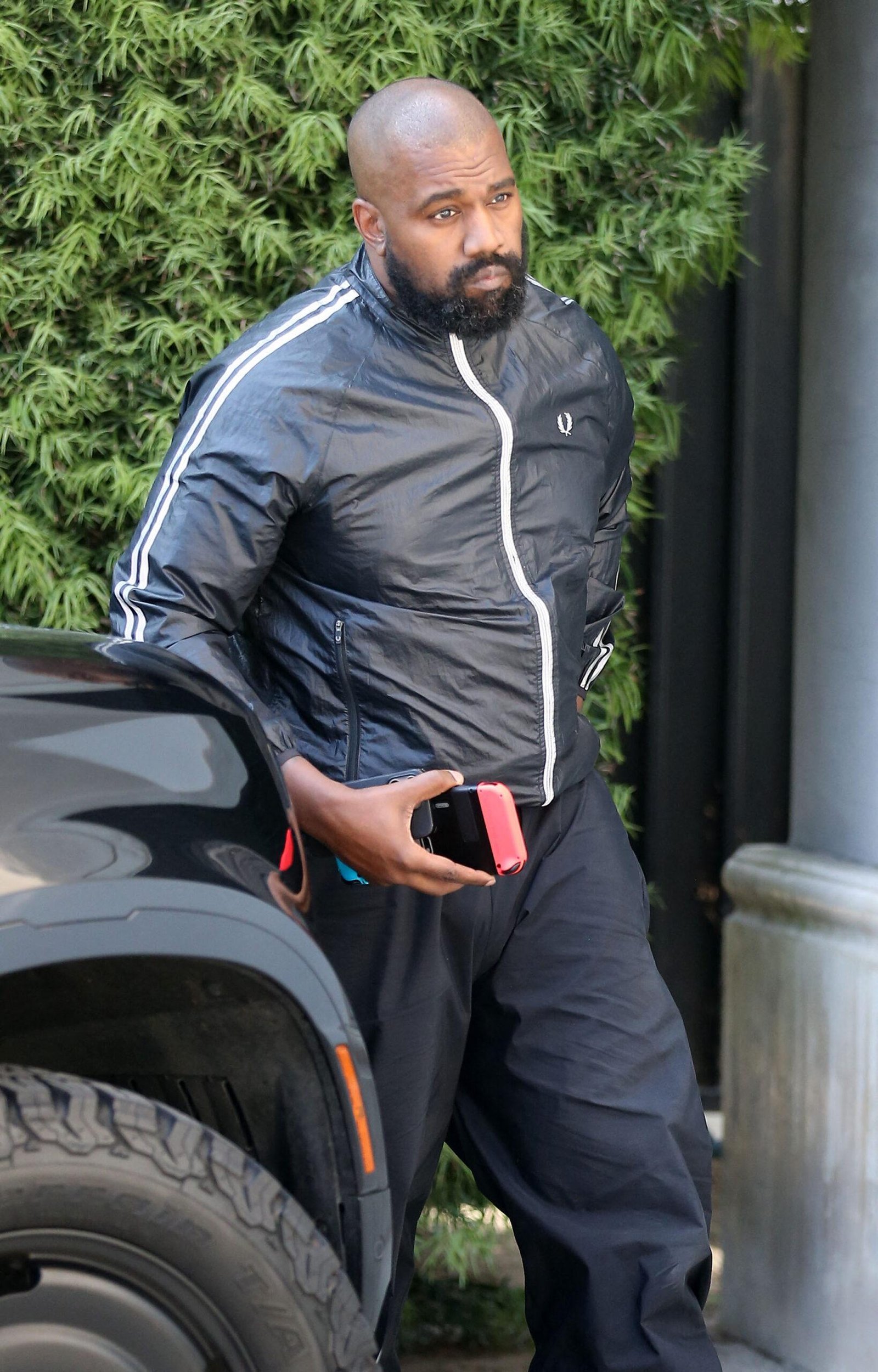 Kanye West was seen singing alone to the studio
