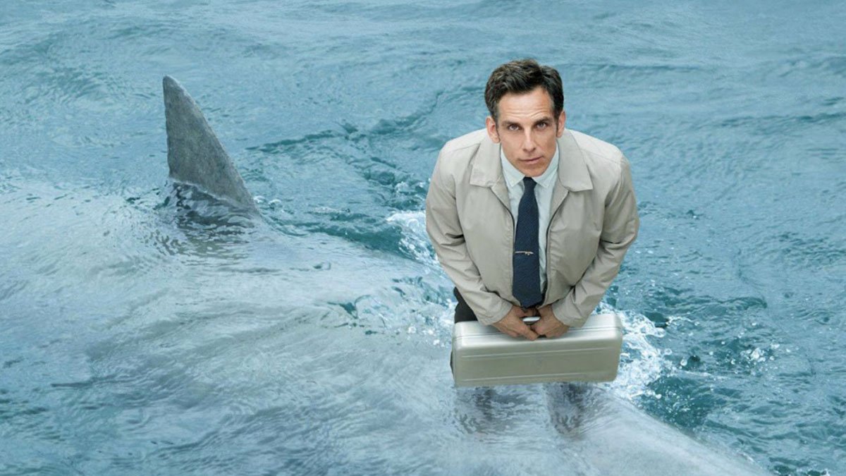 Ben Steller stands on a penny in the secret life of Walter Metty.