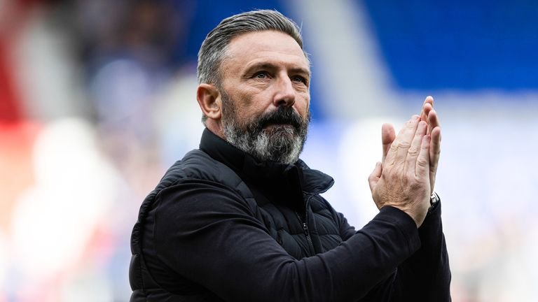 Derek Mcinnes during William Hill's excellent match between St. Johnston and Kilmarnock at McDiarmid Park, on May 01, 2025, in Perth, Scotland. (Photo by Mark Scates / SNS Group)