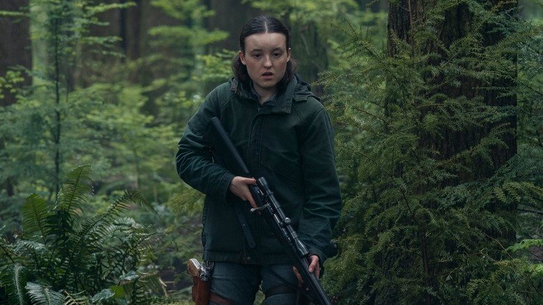 Bella Ramzi Elie carries a gun on the end