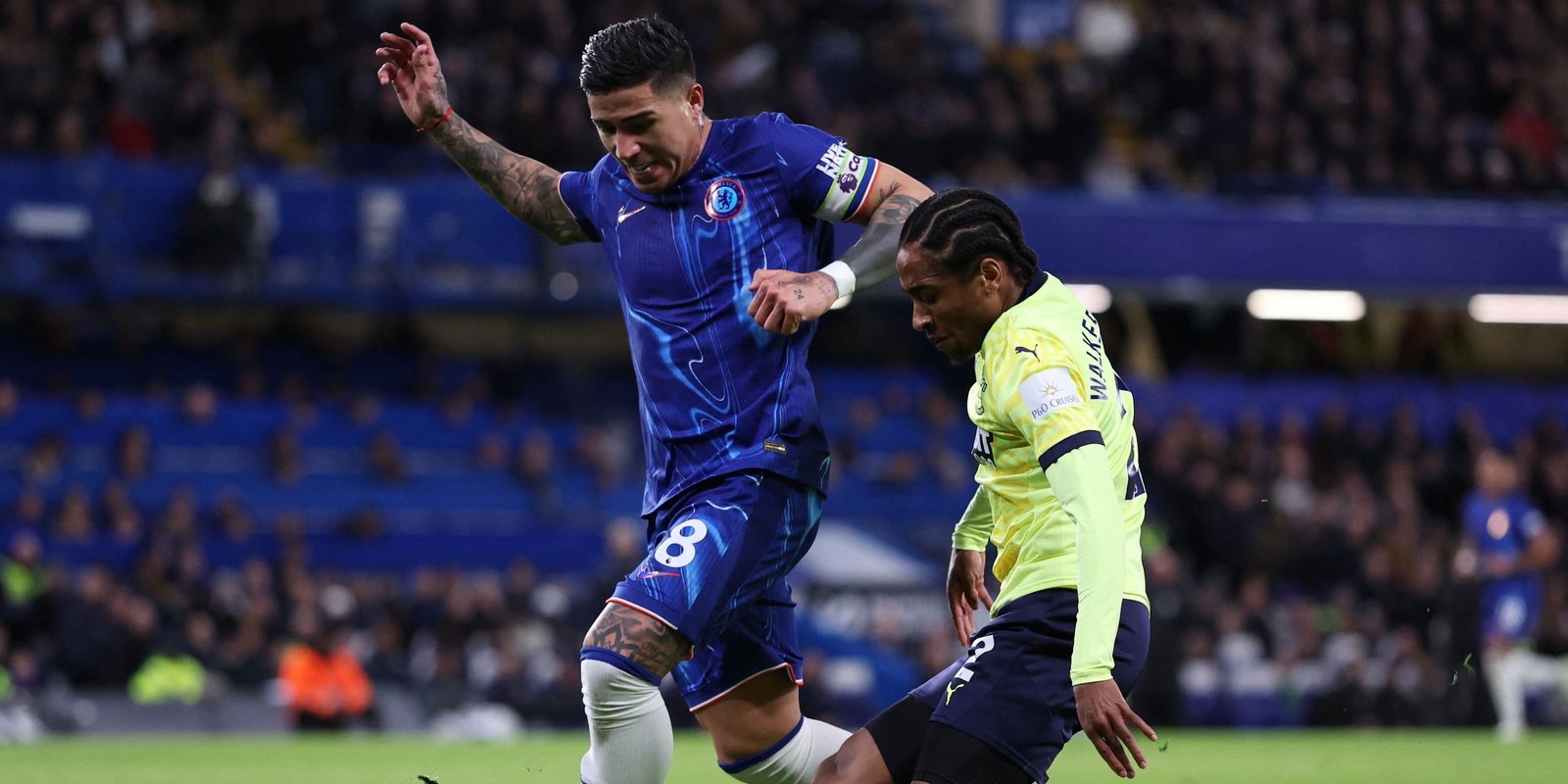 Chelsea Enzo Fernandez working with Kyle Walker Southampton