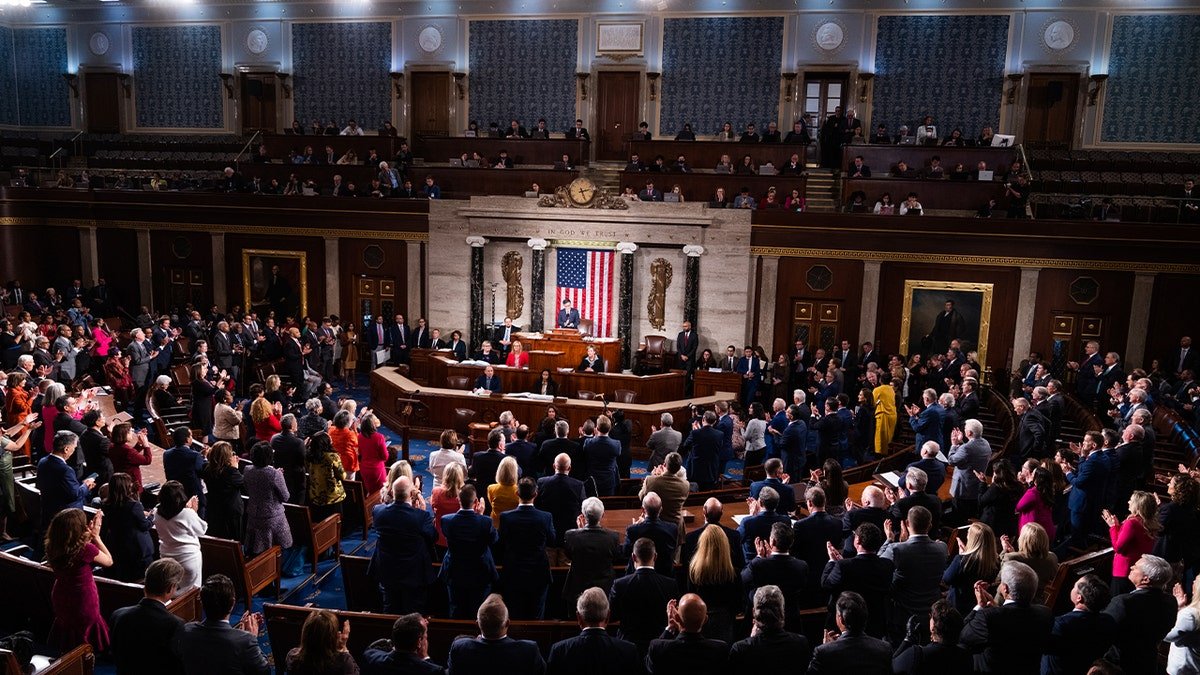 The House of Representatives Chamber is packed for the presidential discourse