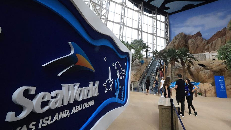 People tour Seaworld, the first marine life park in the region, on Yas Island, Abu Dhabi on May 21, 2023.