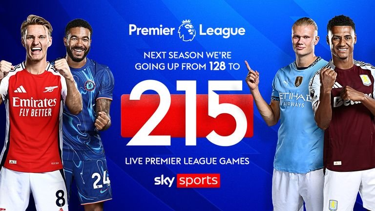 Sky Sports to offer 215 games in the Premier League next season