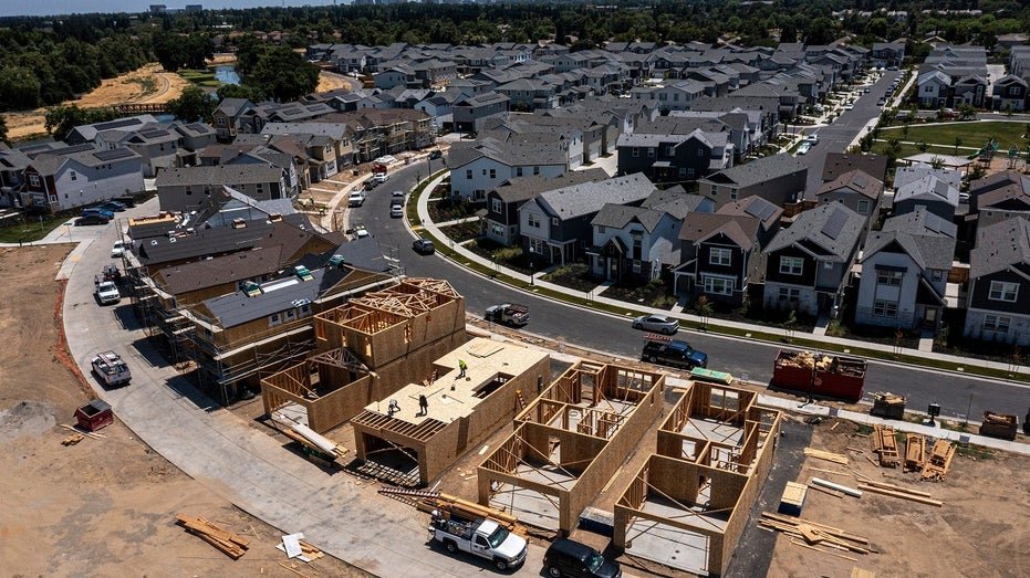 New houses are built in Sacramento, California