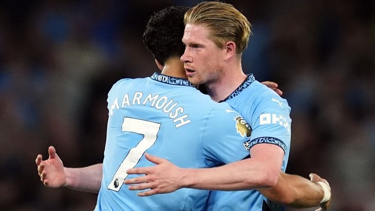 Kevin de Bruyne, the embrace of Omar Marmoush, leaving the stadium