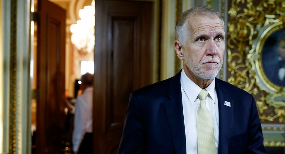 Thom Tillis, RN.C, from a lunch banquet with Republicans in the Senate in the American Capitol Building on June 1, 2023.