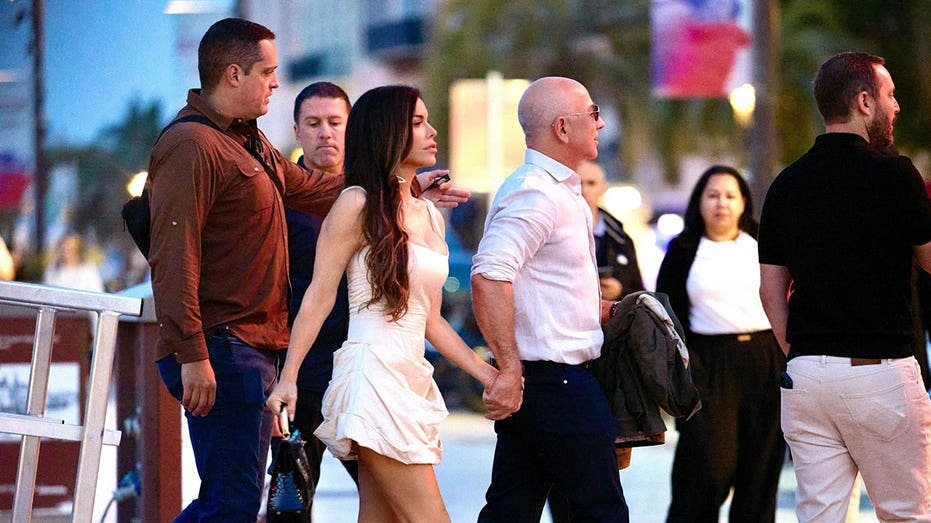 Bezos and Sanchez alongside at the Cannes Festival
