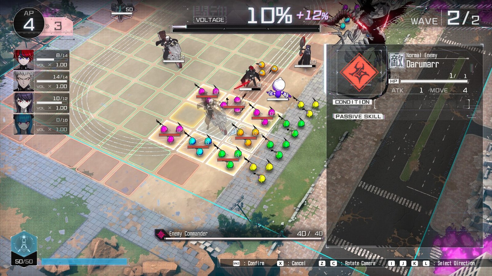 A screenshot of the recent Defense Academy, which includes a network -based battle view full of enemy monsters and black allies.