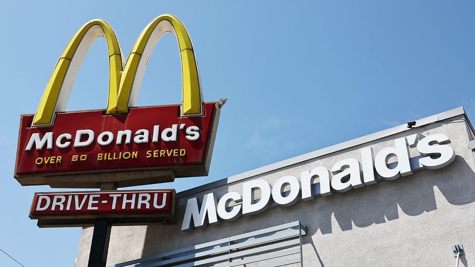 McDonald's logo next to the restaurant